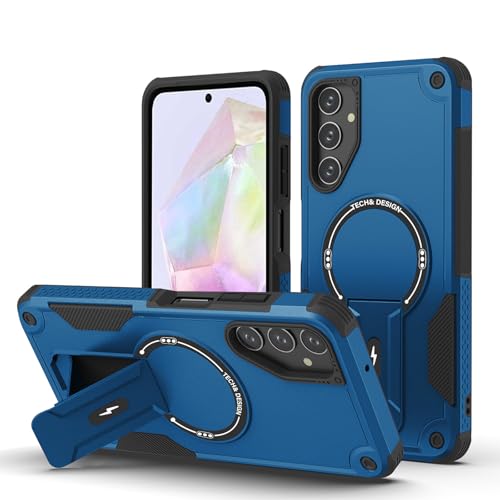 Panzerhülle für Samsung Galaxy A35 Hülle mit Ständer, Heavy Duty Schutzhülle für Samsung Galaxy A35 Hülle, Ganzkörper Militärischer Robust Stoßfest Handyhülle für Samsung A35 Case von DIMIYER