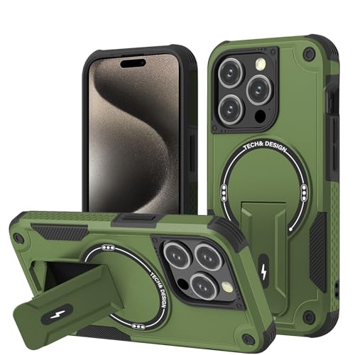DIMIYER Panzerhülle für iPhone 15 Pro Max, Heavy Duty Schutzhülle mit Ständer, Militärischer Robust Stoßfest Handyhülle, 6,7 Zoll, Grün DIMIYER Panzerhülle für iPhone 15 Pro Max, Heavy Duty Schutzhülle mit Ständer, Militärischer Robust Stoßfest Handyhülle, 6,7 Zoll, Grün von DIMIYER
