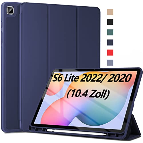 Tablethülle für Samsung Galaxy Tab S6 Lite 2022/2020 Hülle 10.4 Zoll [mit S-Pen Halter] mit Auto Schlaf/Wach Funktion für Samsung Tab S6 Lite Hülle PU Leder Standfunktion Case (SM-P610/P613/P615/P619) von DIMIYER