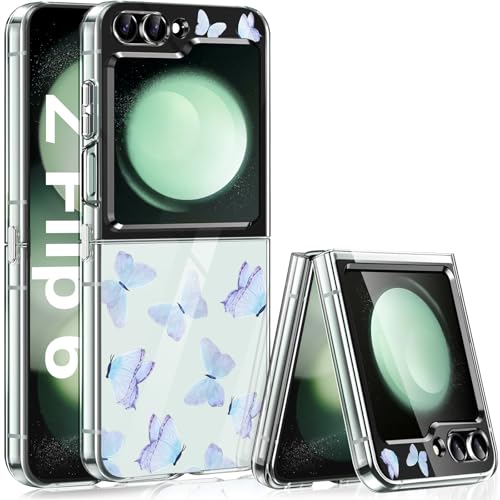Z Flip 6 Hülle, Samsung Z Flip 6 5G Hülle Schmetterling Muster Transparent TPU Silikon, Handyhülle für Samsung Galaxy Z Flip 6 Hülle Slim Stoßfest Glücksblätter Schutzhülle für Samsung Flip 6 Hülle Z Flip 6 Hülle, Samsung Z Flip 6 5G Hülle Schmetterling Muster Transparent TPU Silikon, Handyhülle für Samsung Galaxy Z Flip 6 Hülle Slim Stoßfest Glücksblätter Schutzhülle für Samsung Flip 6 Hülle von DIMIYER