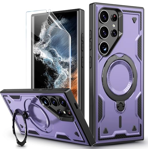 für Samsung Galaxy S22 Ultra Hülle, 360° Drehbarer Magnet Ständer Handyhülle mit Panzerglas,Militärische Stoßfest Ring Halter Schutzhülle für Samsung S22 Ultra Hülle 5G Armour Defense Case Panzerhülle für Samsung Galaxy S22 Ultra Hülle, 360° Drehbarer Magnet Ständer Handyhülle mit Panzerglas,Militärische Stoßfest Ring Halter Schutzhülle für Samsung S22 Ultra Hülle 5G Armour Defense Case Panzerhülle von DIMIYER