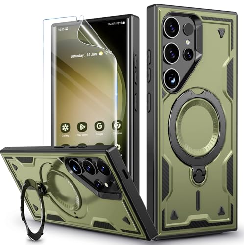für Samsung Galaxy S23 Ultra Hülle, 360° Drehbarer Magnet Ständer Handyhülle mit Panzerglas,Militärische Stoßfest Ring Halter Schutzhülle für Samsung S23 Ultra Hülle 5G Armour Defense Case Panzerhülle für Samsung Galaxy S23 Ultra Hülle, 360° Drehbarer Magnet Ständer Handyhülle mit Panzerglas,Militärische Stoßfest Ring Halter Schutzhülle für Samsung S23 Ultra Hülle 5G Armour Defense Case Panzerhülle von DIMIYER