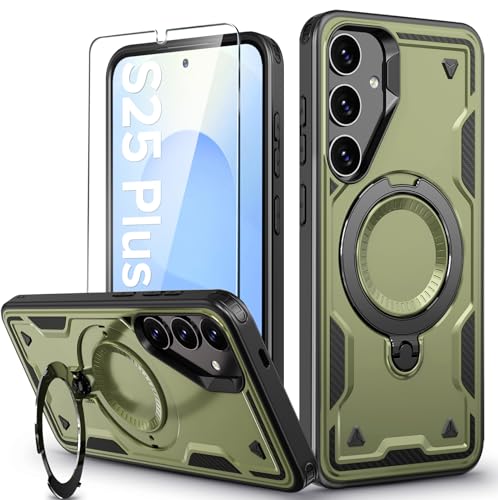 für Samsung Galaxy S25 Plus Hülle, 360° Drehbarer Magnet Ständer Handyhülle mit Panzerfolie, Militärische Stoßfest Ring Halter Schutzhülle Galaxy S25 Plus 5G Hülle Armour Defense Case Panzerhülle für Samsung Galaxy S25 Plus Hülle, 360° Drehbarer Magnet Ständer Handyhülle mit Panzerfolie, Militärische Stoßfest Ring Halter Schutzhülle Galaxy S25 Plus 5G Hülle Armour Defense Case Panzerhülle von DIMIYER