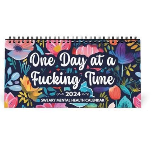 DINESA Lustiger Kalender für psychische Gesundheit 2024, schwören, inspirierender Kalender 2024, Blumenkalender, inspirierender Kalender, einfache Installation, einfach zu bedienender Schreibtisch von DINESA