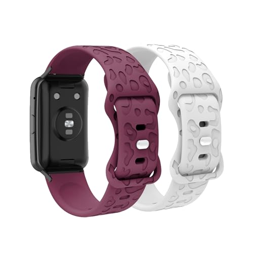2 Stück Armbänder Kompatibel mit Huawei Watch Fit 2 Armband Silikon Weich Bequemlichkeit Sport Damen Herren Uhrenarmband für Huawei Watch Fit 2 Ersatzarmband (2) von DINGK