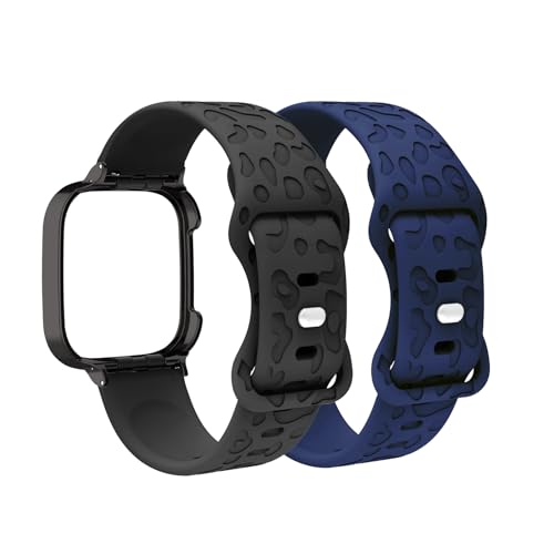2 Stück Armbänder Kompatibel mit Xiaomi Redmi Watch 2 Lite Armband Silikon Weich Bequemlichkeit Sport Damen Herren Uhrenarmband für Xiaomi Redmi Watch 2 Lite Ersatzarmband (4) von DINGK