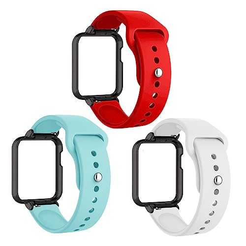 3 Pcs Armband Kompatibel mit Xiaomi Redmi Watch 3 Active Uhrenarmband Silikon Sport Weiches Atmungsaktiv Einstellbar Herren Damen Armbänder für Xiaomi Redmi Watch 3 Active Ersatzarmband (2) von DINGK