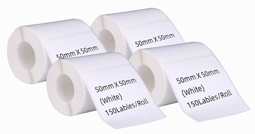 DINGYI Druckeretiketten, kompatibel mit M110/120 Druckeretiketten, weiß, klebend, wasserdicht, 50 x 50 mm, Thermodruckerpapier für Barcode, Einzelhandel, Heimbüro, 4 Rollen(4,50 x 50 mm) DINGYI Druckeretiketten, kompatibel mit M110/120 Druckeretiketten, weiß, klebend, wasserdicht, 50 x 50 mm, Thermodruckerpapier für Barcode, Einzelhandel, Heimbüro, 4 Rollen(4,50 x 50 mm) von DINGYI