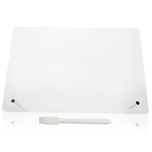DINHEAROM 1Satz Acryl Memo Board mit Stift und Metallständer Transparentes Nachrichtenschreibbrett für Schule Büro und Zuhause Langlebig und Einfach zu Verwenden für Kreative von DINHEAROM