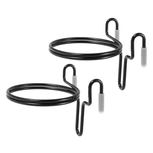 DINHEAROM 2 Stück Getränkehalter für den Einkaufswagen Getränkehalter für Wasserspender Tassenmarkierer für Getränke Zubehör für Kaffeewagen Poolbar Kohlenstoffstahl Black Wiederverwendbar von DINHEAROM