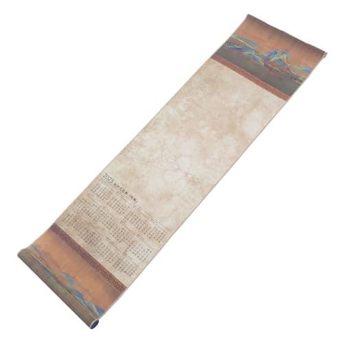 DINHEAROM 2025 Scroll-Kalender zum Aufhängen an der Wand Schriftrollen zum Schreiben hängende Wandrolle wandkalender papierrolle Neujahrskalender Kleiner chinesischer Kalender Holz von DINHEAROM