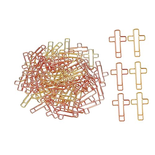 DINHEAROM 40 Stück Kreuzbüroklammern Für Die Bibel Riese Büroklammern Klemmen Clips Klemmen Clips Briefpapier Rosa Büroklammern Kreuz-büroklammern Herz Büroklammern Metall von DINHEAROM
