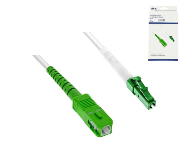 DINIC Anschlusskabel für Glasfaser-Router, LCA-SCA, Simplex, OS2, LC/APC 8° auf SC/APC 8°, LSZH, 1m von DINIC