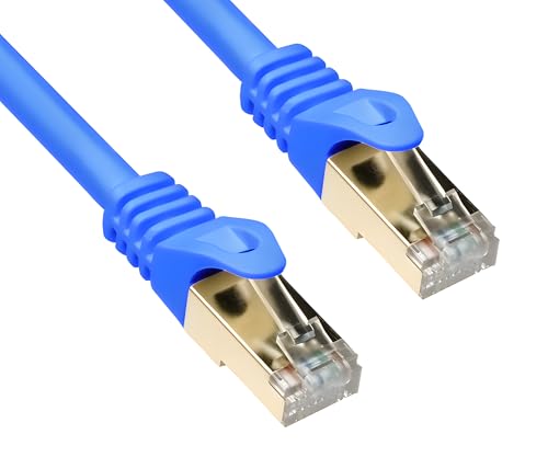 DINIC Cat.7 Premium Patchkabel 10 Gb LAN Kabel, Netzwerk-Kabel S/FTP Kupfer, LSZH Ethernet (Blau, 5,00m) von DINIC