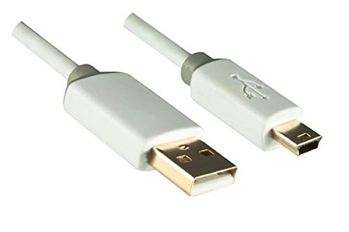 DINIC HQ Mini USB 2.0 Kabel USB A auf Mini B, Monaco Range (0,50m, weiß) von DINIC