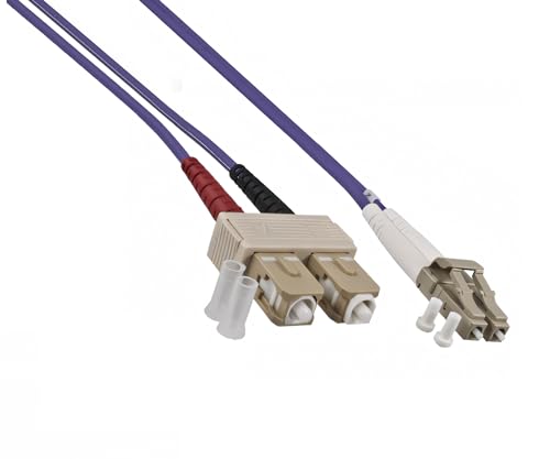 DINIC LWL Kabel OM4, 50µ, Patchkabel LC/SC Multimode (5m, violett) von DINIC