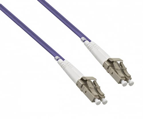 DINIC LWL Kabel OM4, Patchkabel LC/LC Lichtwellenleiter Multimode (10m, violett) von DINIC