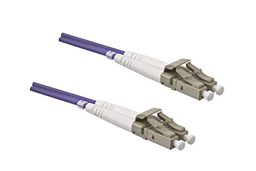 DINIC LWL Kabel OM4, Patchkabel LC/LC Lichtwellenleiter Multimode (1m 3 Stück, violett) von DINIC
