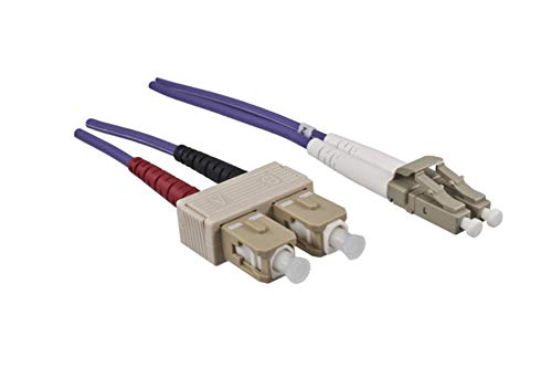 DINIC LWL Kabel OM4, Patchkabel LC/SC Lichtwellenleiter Multimode (30m, violett) von DINIC
