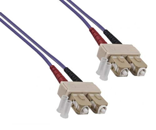 DINIC LWL Kabel OM4, Patchkabel SC/SC Lichtwellenleiter Multimode (30m, violett) von DINIC