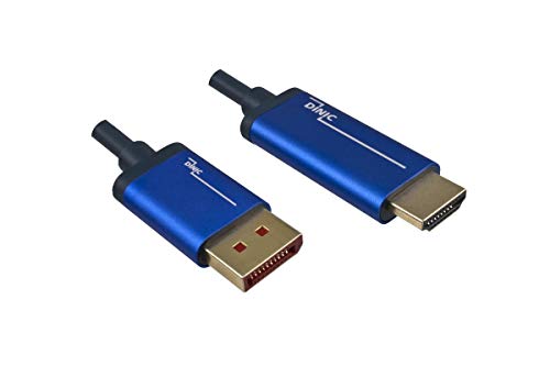 DINIC Premium Displayport 1.4 auf HDMI Kabel (2m, blau) von DINIC