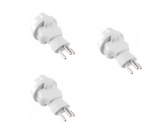 DINIC Reiseadapter, Stromadapter für die Schweiz, 3-Pin CH Adapter mit Sicherung (3 Stück, weiß) von DINIC