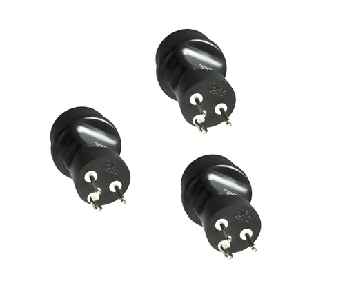 DINIC Reisestecker, Stromadapter für Dänemark, 3-Pin Netzadapter (3 Stück, schwarz) von DINIC