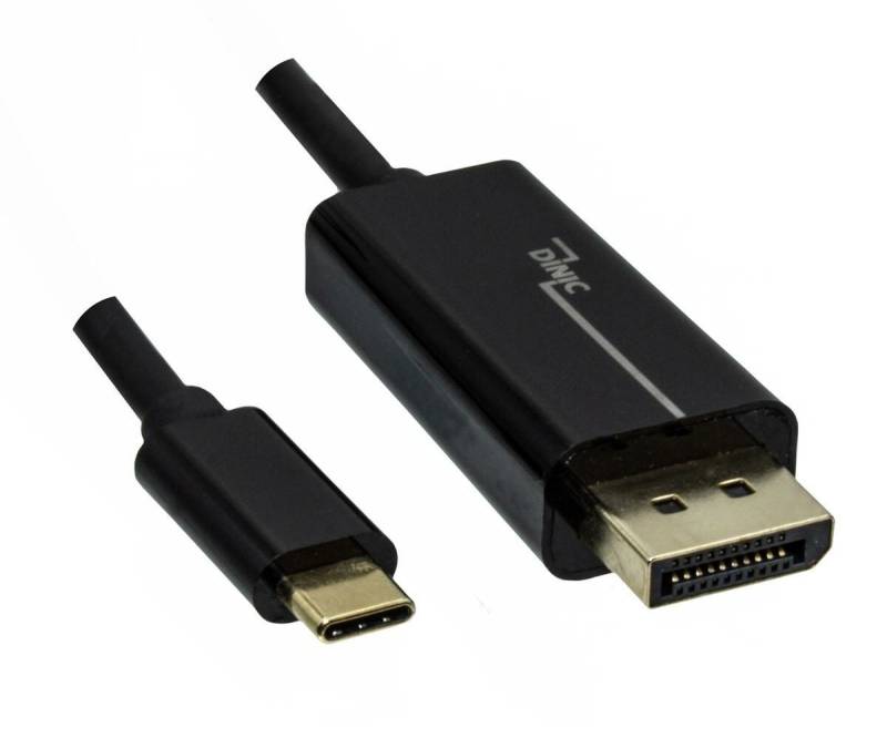 DINIC USB- C auf DisplayPort Adapter, 2 m, Schwarz (USBC-DP-2-SKB) von DINIC