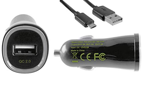 DINIC USB KFZ Quick Charger, Ladeadapter + Micro USB Kabel, 1m von DINIC