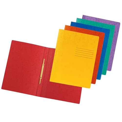 Original DINOR 6er Pack Schnellhefter + 4 Gratis. Made in Germany. Aus extra starkem Colorspan-Karton für DIN A4 kaufmännische Heftung farbig sortiert Hefter ideal für Büro und Schule von DINOR