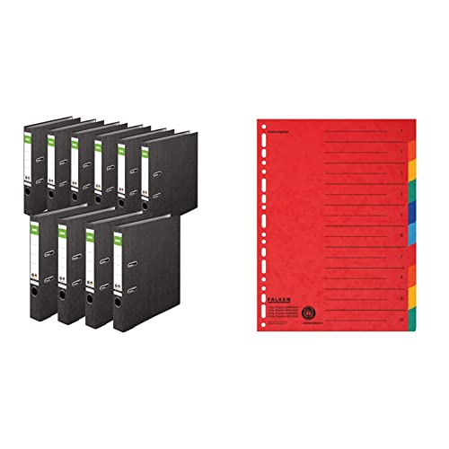 Original DINOR Ordner-Wolkenmarmor-Recycling - 10er Pack & Original Falken Karton-Register überbreit für DIN A4+ 240 x 297 mm volle Höhe mit Organisationsdruck 10-teilig vollfarbig 2 x 5 Farben Original DINOR Ordner-Wolkenmarmor-Recycling - 10er Pack & Original Falken Karton-Register überbreit für DIN A4+ 240 x 297 mm volle Höhe mit Organisationsdruck 10-teilig vollfarbig 2 x 5 Farben von DINOR