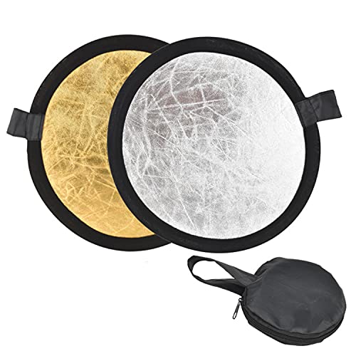 DINOWIN 2 in1 Mini Faltreflektor Foto 11.8Inch/30CM Rund Reflektor Fotografie Gold, Silber Diffusor Licht Reflektor für Selfie Live-Übertragung Außenbeleuchtung DINOWIN 2 in1 Mini Faltreflektor Foto 11.8Inch/30CM Rund Reflektor Fotografie Gold, Silber Diffusor Licht Reflektor für Selfie Live-Übertragung Außenbeleuchtung von DINOWIN
