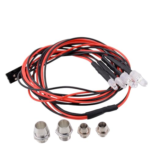 DINOWIN RC Light Kit LED Analog Scheinwerfer Rücklicht für 1/10 1/8 RC Modell Auto LKW Beleuchtung Dekoration (4LED) von DINOWIN