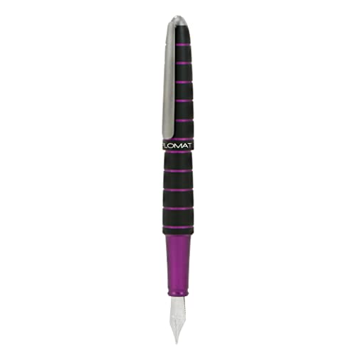 DIPLOMAT ELOX Füllfederhalter B/Handgefertigt/mit Geschenkbox/Füllhalter Füller Fountain Pen/Füllfederhalter/Farbe: Schwarz Lila von DIPLOMAT