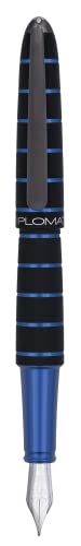 DIPLOMAT ELOX Füllfederhalter F/Handgefertigt/mit Geschenkbox/Füllhalter Füller Fountain Pen/Füllfederhalter/Farbe: Schwarz Blau, D40352023 von DIPLOMAT