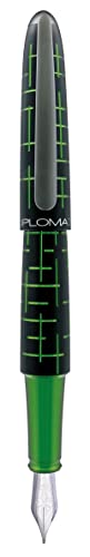 DIPLOMAT ELOX Füllfederhalter F/Handgefertigt/mit Geschenkbox/Füllhalter Füller Fountain Pen/Füllfederhalter/Farbe: Schwarz Grün, 1 Stück (1er Pack) von DIPLOMAT