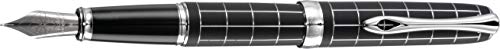 DIPLOMAT - Füllhalter Excellence A plus Raute guillochiert Lapis schwarz - Schick und elegant - Lange Lebensdauer - Lapis schwarz mit silberner Guilloche - 5 Jahre Garantie von DIPLOMAT