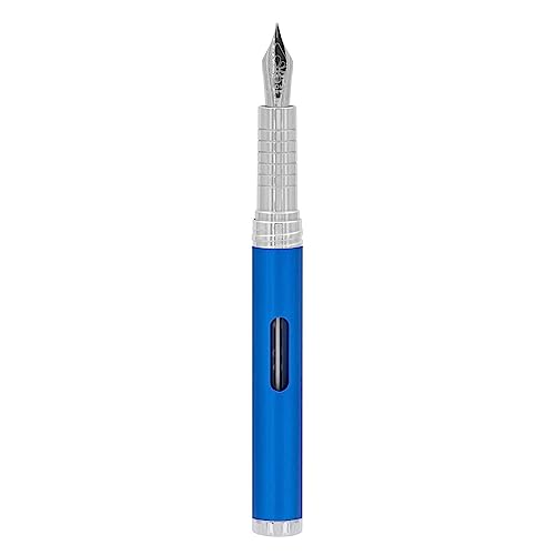 DIPLOMAT NEXUS Füllhalter Edelstahlfeder mit Tintenglas blau/Federstärken: B/Füllfederhalter/Handgefertigt/mit Geschenkbox/Füllhalter Füller Fountain Pen/Farbe: Blau/Chrom von DIPLOMAT