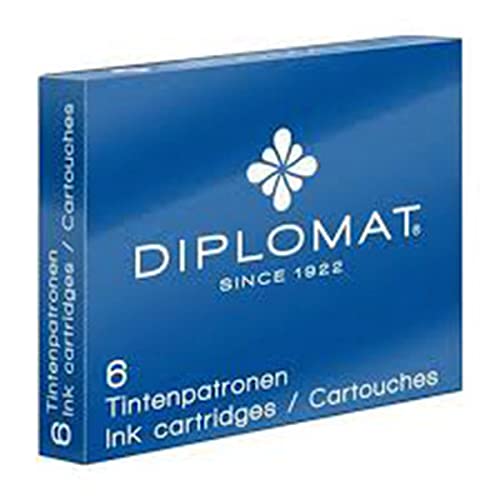 DIPLOMAT Tintenpatronen 6er Packung, Farbe:Blau von DIPLOMAT