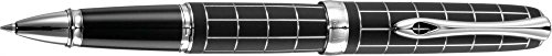 DIPLOMAT - Tintenroller Excellence A plus Raute guillochiert Lapis schwarz - Schick und elegant - Lange Lebensdauer - Lapis schwarz mit silberner Guilloche - 5 Jahre Garantie von DIPLOMAT