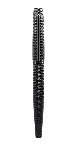 DIPLOMAT - Viper - Rollerball Schwarz Guilloche - Gehäuse aus Aluminium - Widerstandsfähig und Elegant - 5 Jahre Garantie von DIPLOMAT