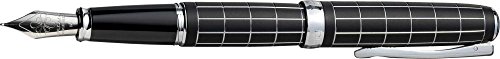 Diplomat D40101021 A plus Raute Guilloche Lapis Füllfederhalter mit Stahl Extra feine Feder, schwarz von DIPLOMAT