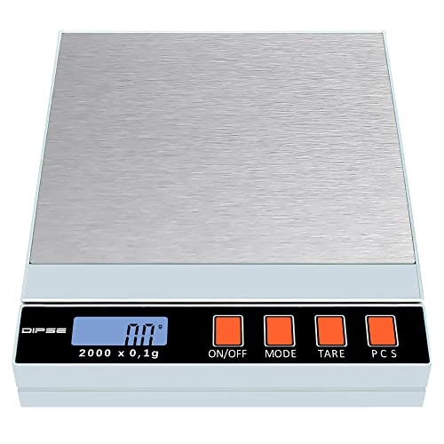 Dipse 2000 Digitalwaagen bis 2kg in 0,1g Schritten mit Batterie - / Netzteil- Betrieb - Waage im Retro-Design von DIPSE