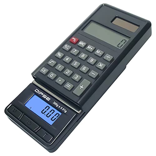 Dipse - Digitale Taschenwaage mit funktionierendem Solar Taschenrecher von 0,01g bis 300g von DIPSE