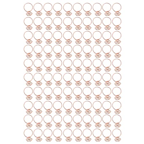 100pcs niedliche Papierklammern Ringstil Anti -Slip -Stally -Elektro -Metall -Papierklammern für Familienbüroschule (Rose Gold) von DIRBAK