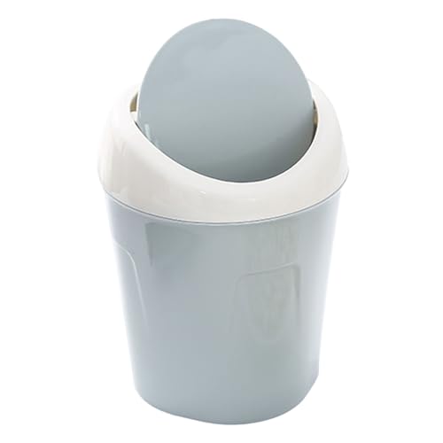 DIRBAK Desktop -Müll kann kleiner Mini -Plastik -Tisch Müllbehälter mit Schwungdeckel für Wohnzimmer Couchtisch s s (Blue) von DIRBAK