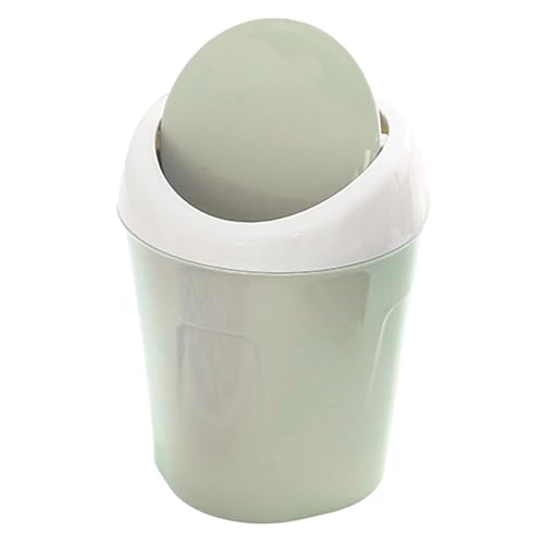 DIRBAK Desktop -Müll kann kleiner Mini -Plastik -Tisch Müllbehälter mit Schwungdeckel für Wohnzimmer Couchtisch s s (Green) von DIRBAK