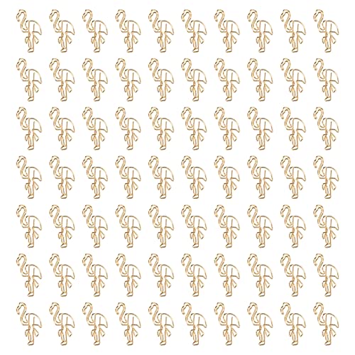 Flamingo -Papierclips niedliche Tierform -Datei Notizmarkierungsclips für Office Study Metal 100pcs (Gold) von DIRBAK