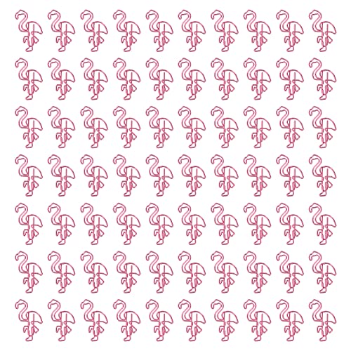 Flamingo -Papierclips niedliche Tierform -Datei Notizmarkierungsclips für Office Study Metal 100pcs (Purple) von DIRBAK