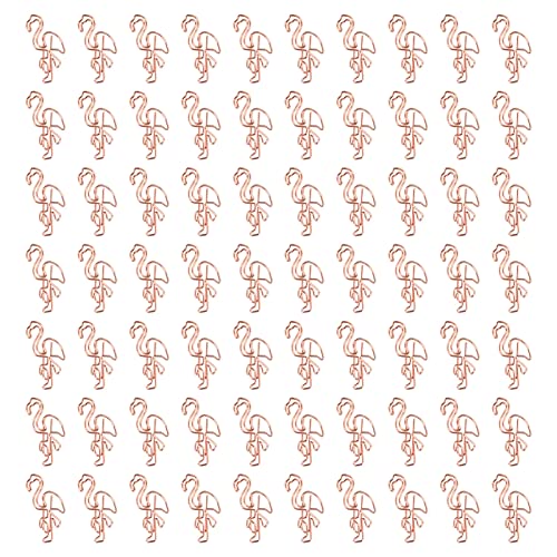 Flamingo -Papierclips niedliche Tierform -Datei Notizmarkierungsclips für Office Study Metal 100pcs (Rose Gold) von DIRBAK